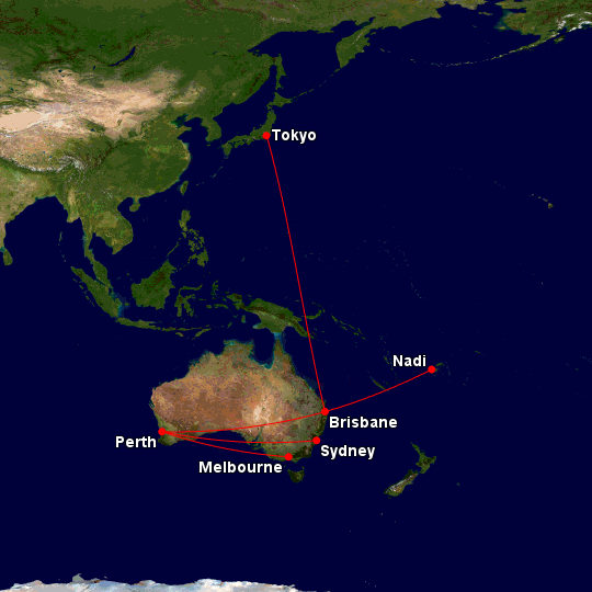 Virgin Australia A330 routes