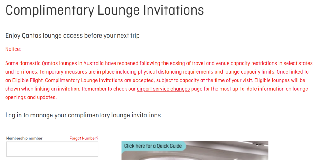 Qantas lounge access policy Aug 2020