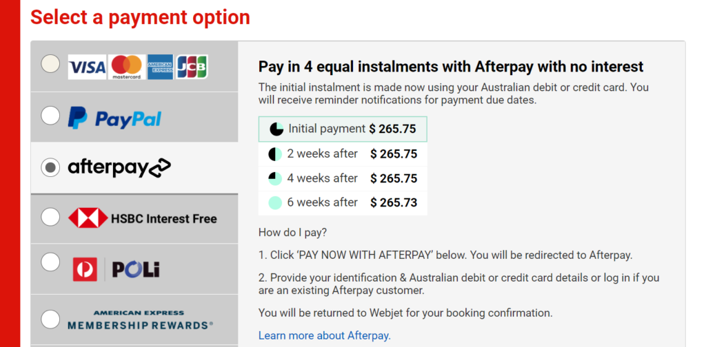 How to use Afterpay to book flights and accommodation - Point Hacks