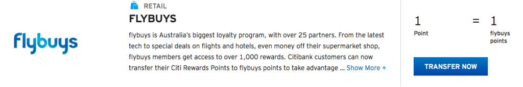 Citi Rewards to flybuys transfer