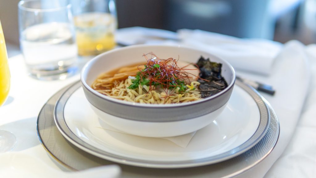 Noodles onboard a Singapore Airlines flight