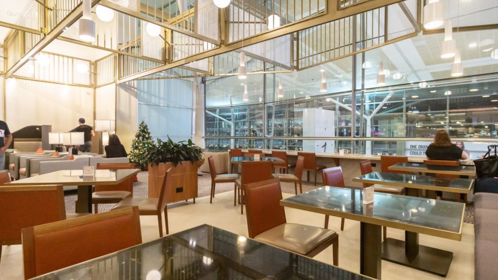 Singapore Airlines SilverKris Lounge Brisbane dining tables