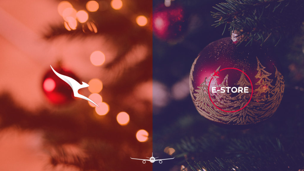 Qantas, Velocity logos in front of Christmas tree