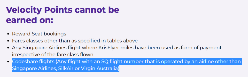 Velocity SQ Codeshare Rules