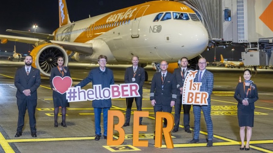 Easyjet plane at Brandenburg Airport