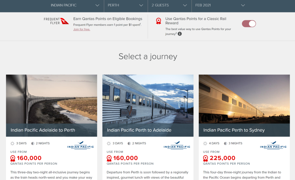 Qantas Classic Rail Reward