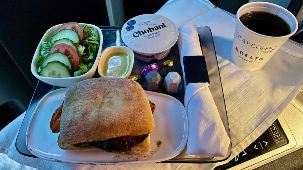 Delta One A350 suite meal