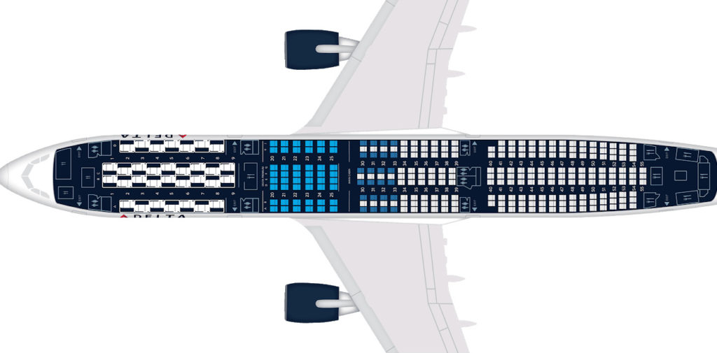 Delta Airbus A350 seat map