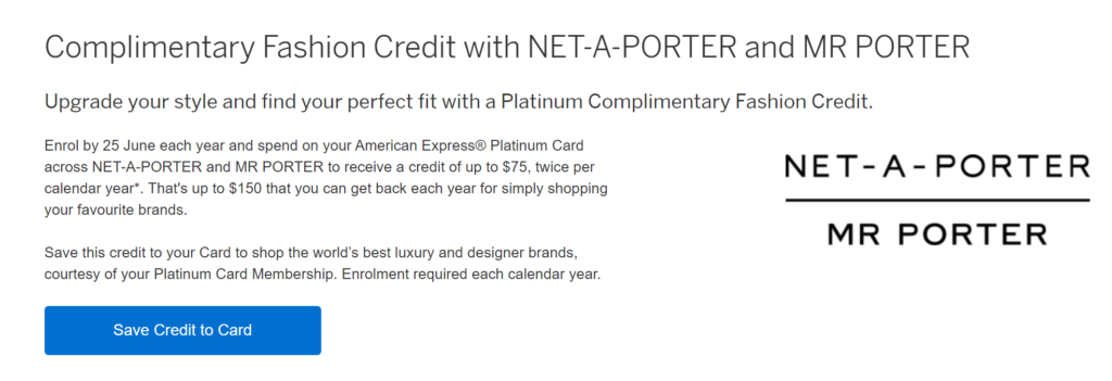 Net-A-Porter Amex Credit