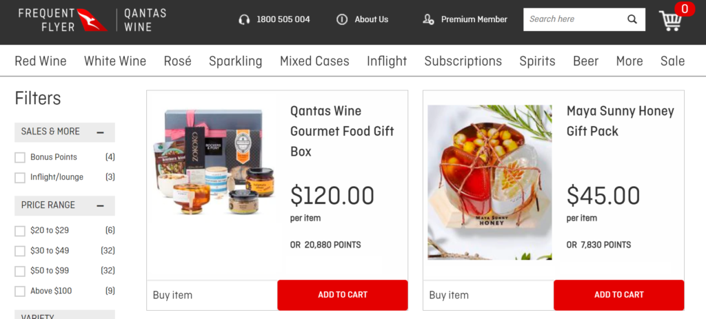 Buy Qantas Wine Sale