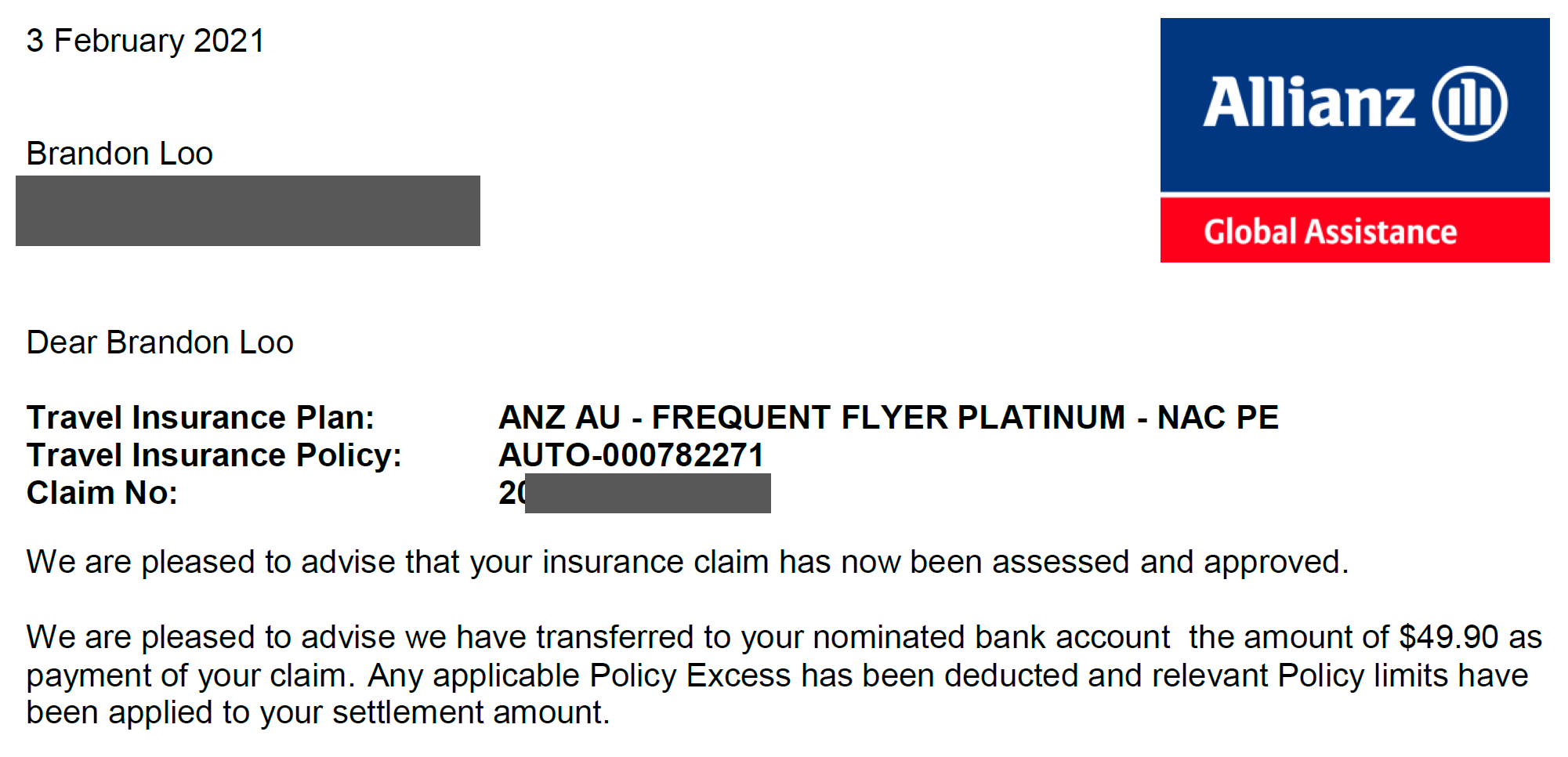 ANZ Allianz Purchase Insurance