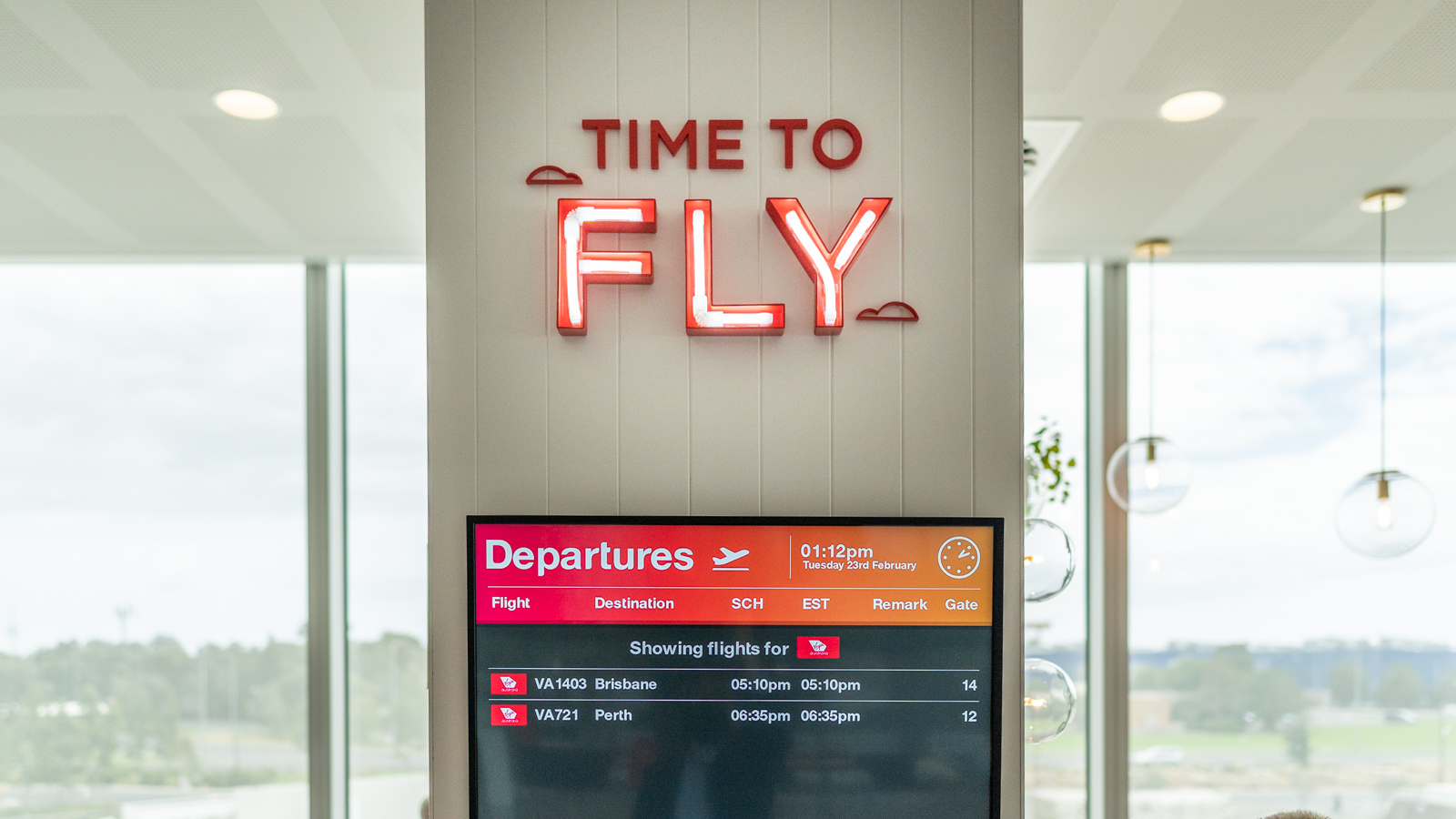 Flight Info Screens Virgin Australia Adelaide Lounge