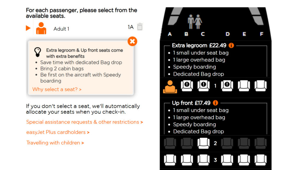 EasyJet-seating