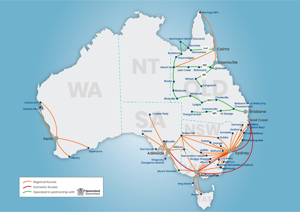 Rex Route Map 25 March 2021