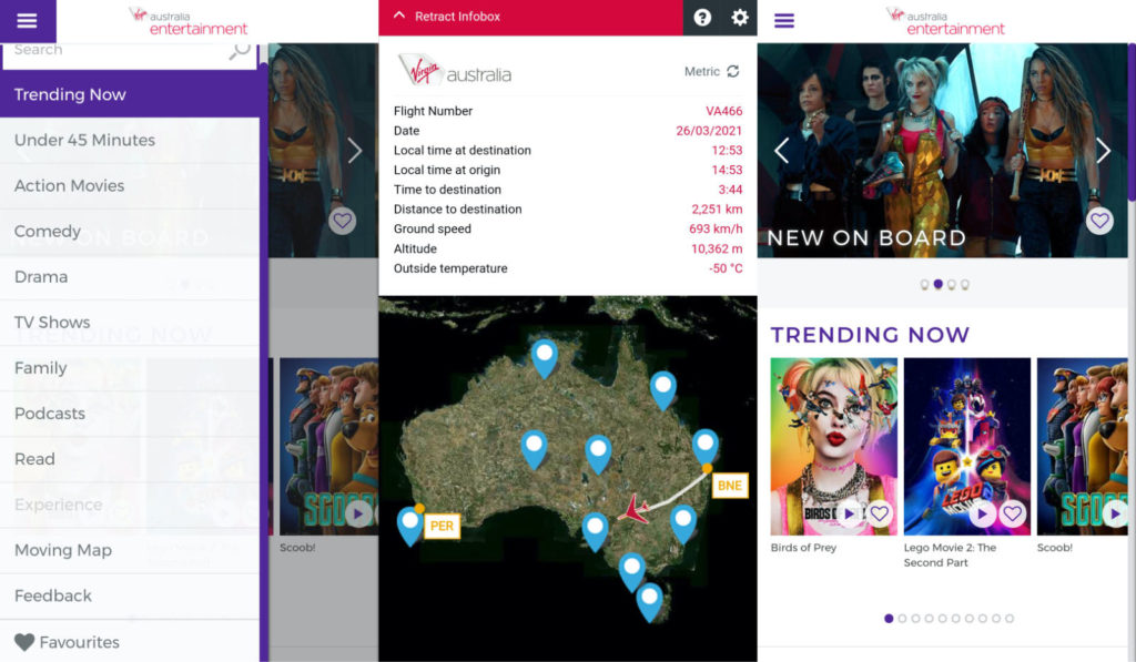 Virgin Australia 737 inflight entertainment