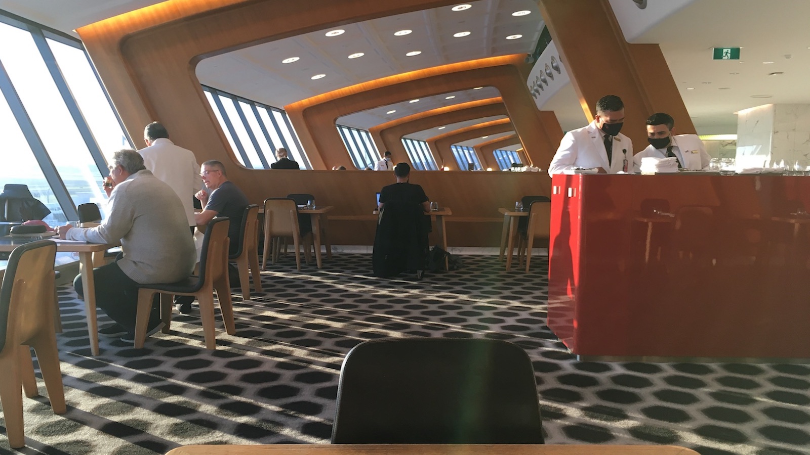 Qantas First Lounge Dining