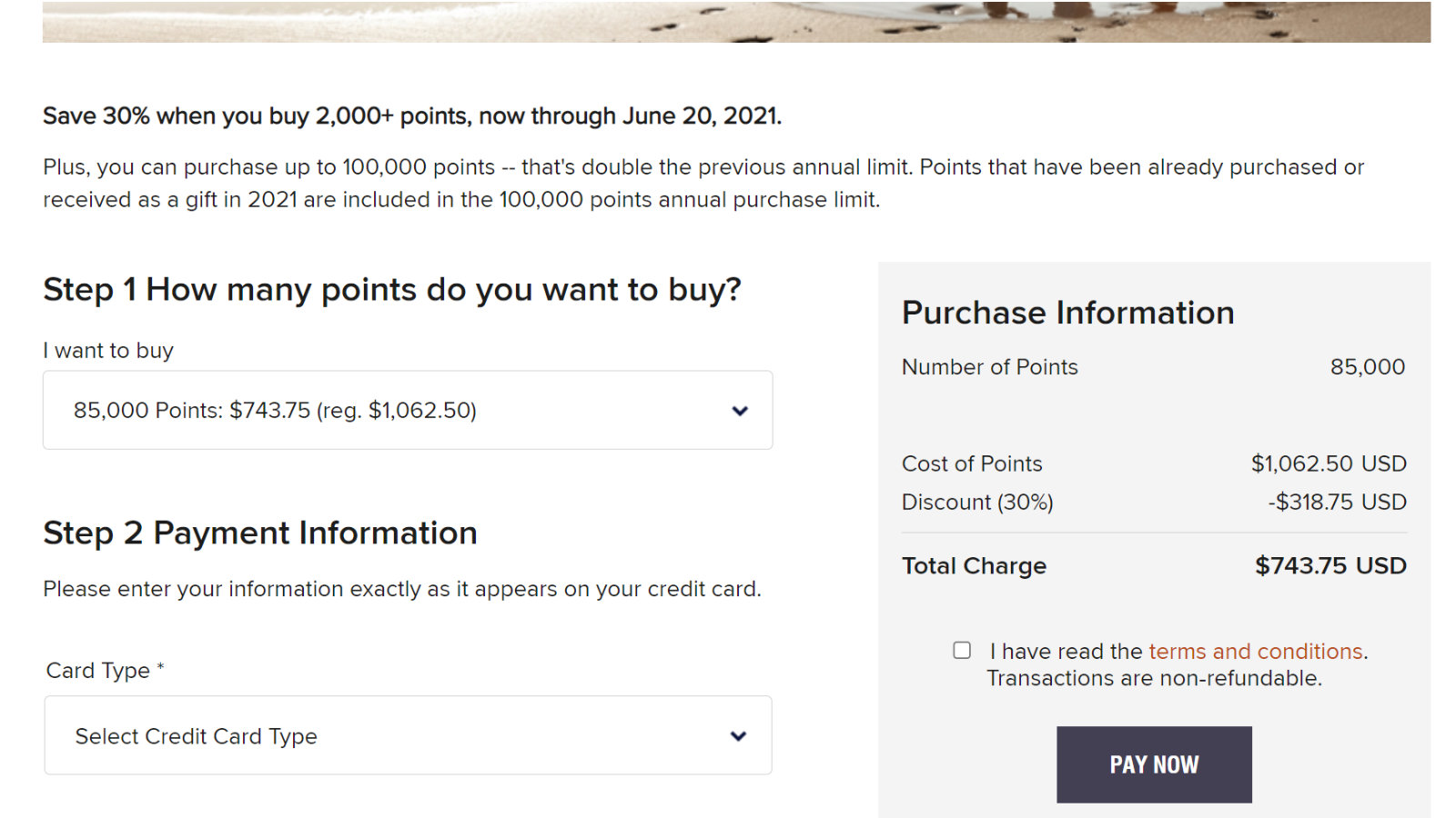 Marriott Bonvoy Buy Points