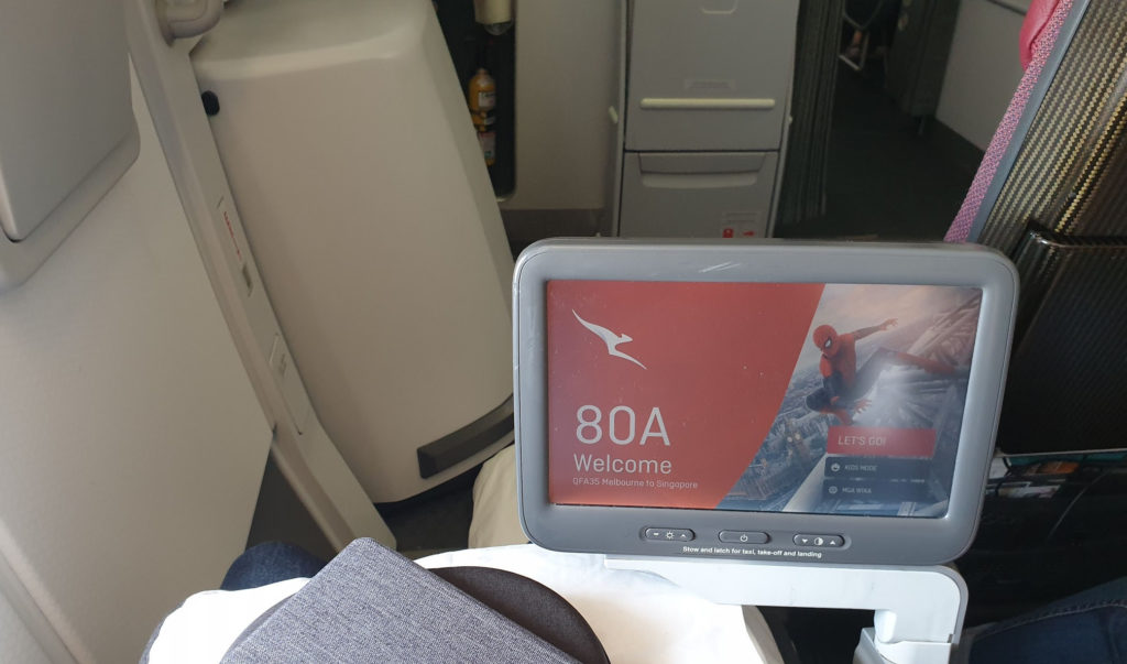 Qantas A380 extra legroom seat