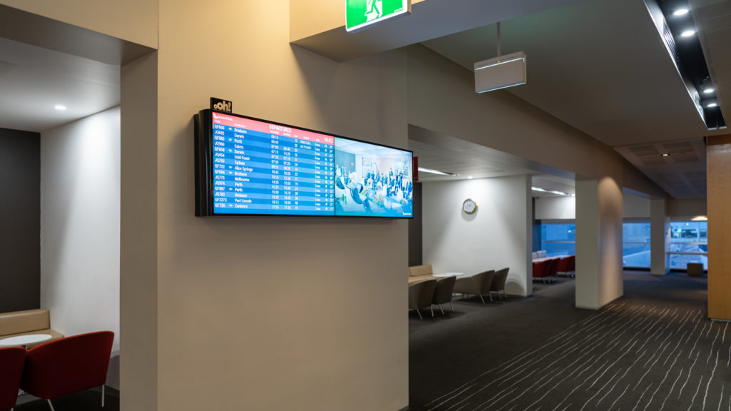 Qantas Club Adelaide screens