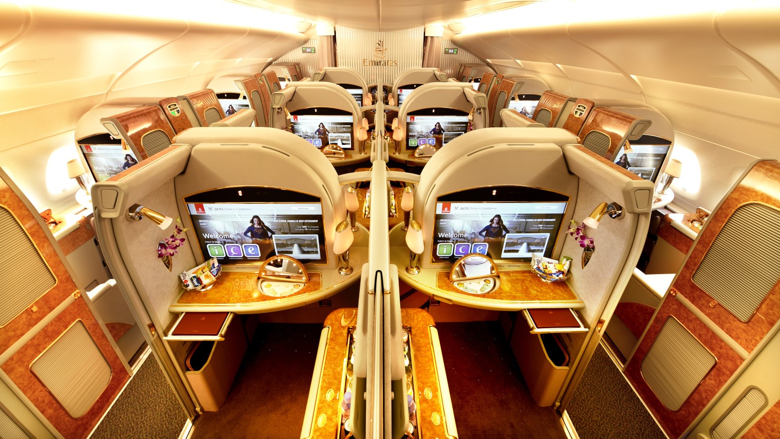 Emirates Airbus A380 First Class cabin