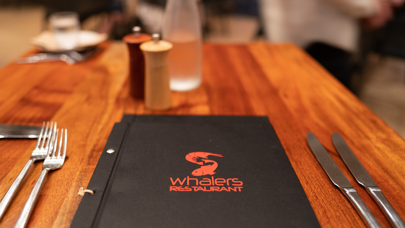 Dinner menu at Whalers