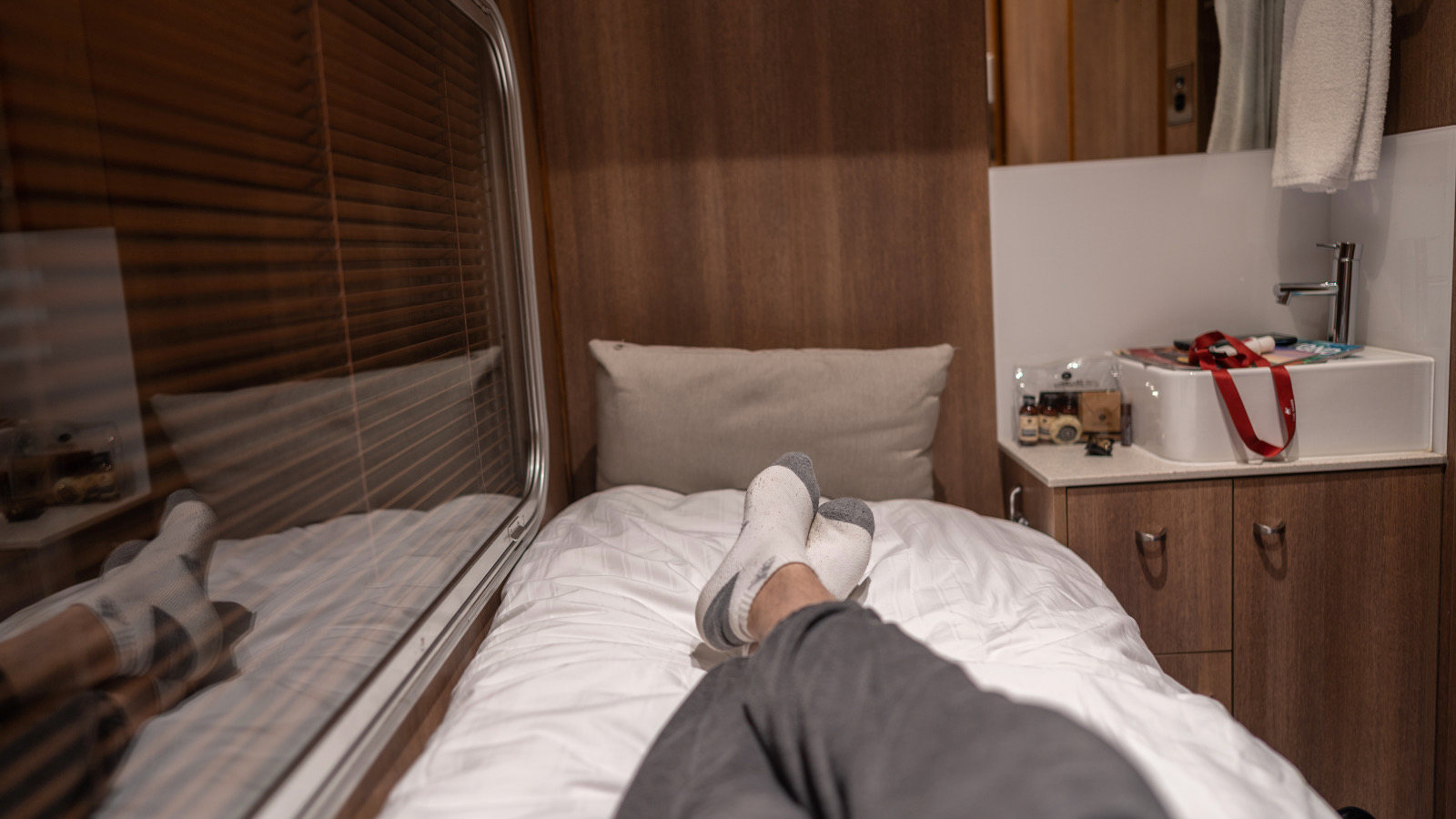 The Ghan Gold Single cabin spacious bed