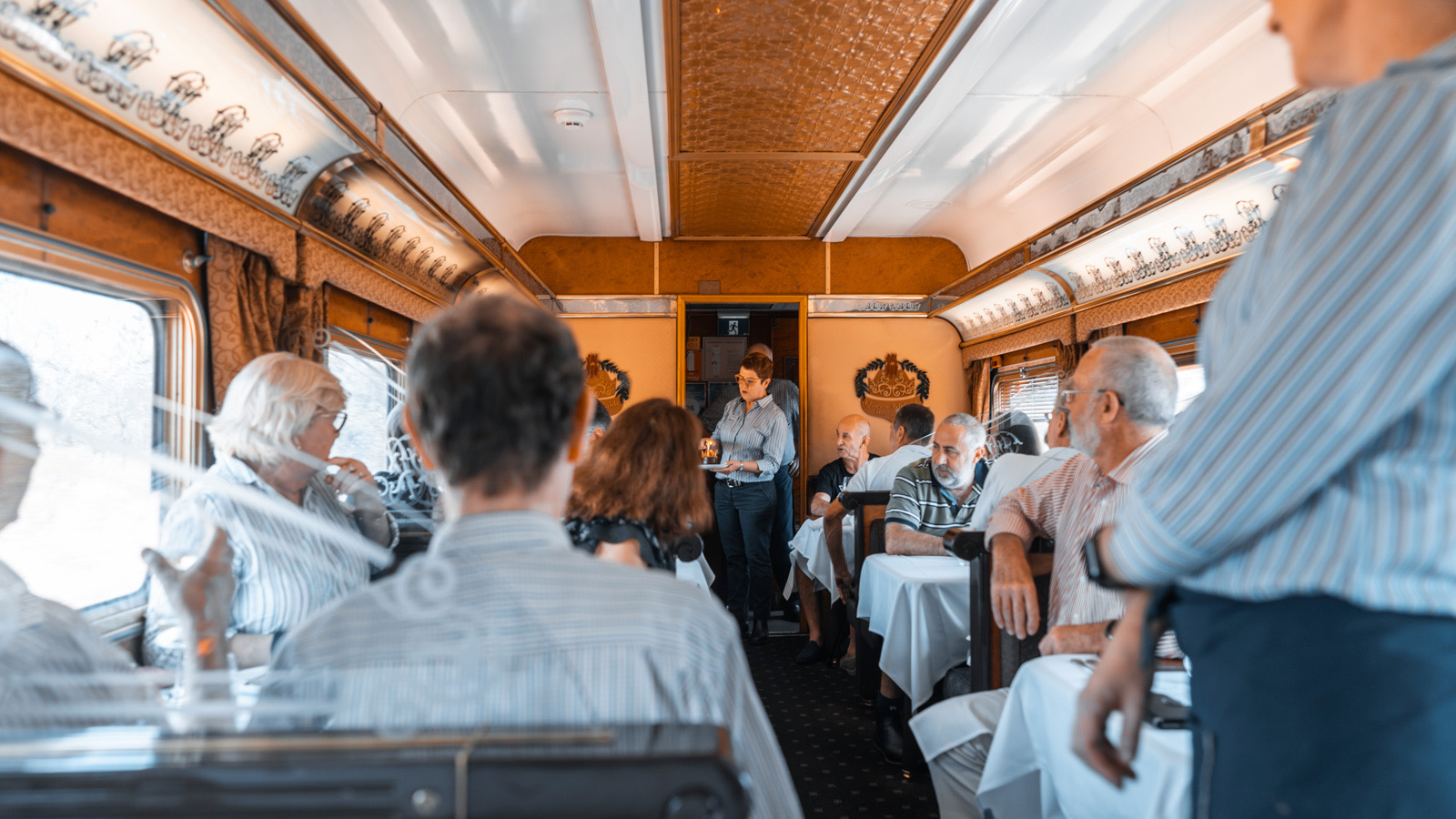 The Ghan Queen Adelaide Restaurant in action