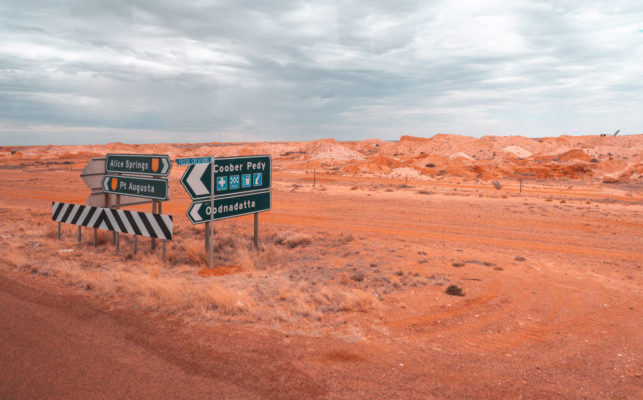 The road to Coober Pedy