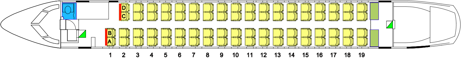 QantasLink Dash 8 Q400 Economy seatmap