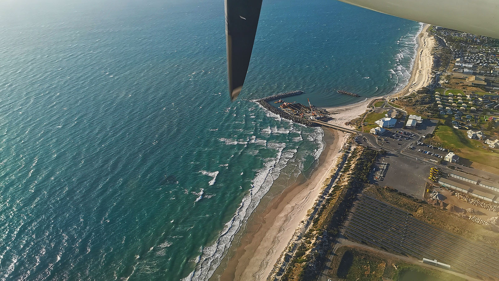 Flying over Glenelg Beach