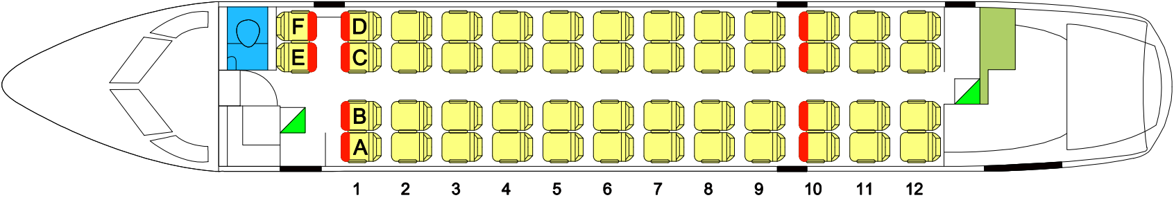 QantasLink Dash 8 Q300 seat map