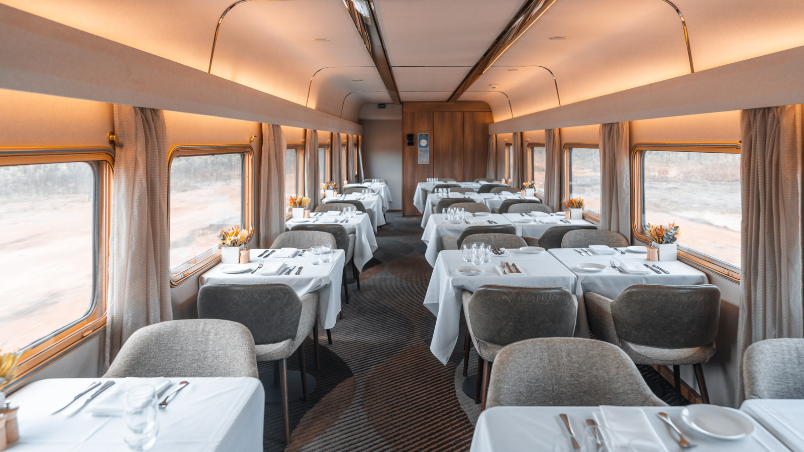 The Ghan restaurant with a view