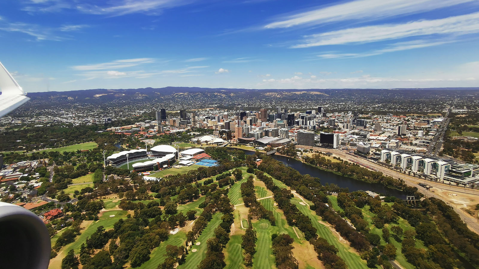 View of Adelaide from Qantas flight