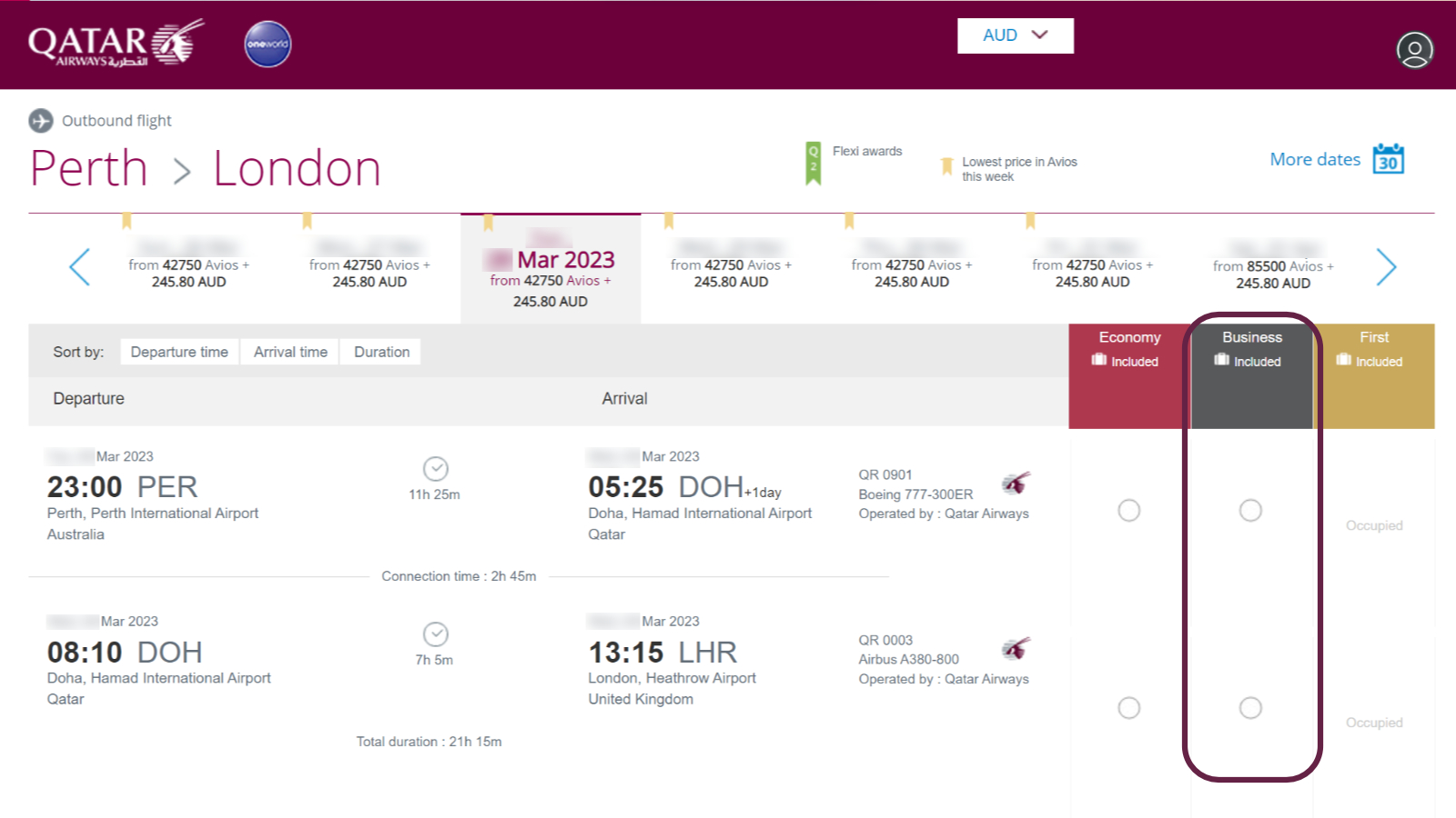 Qatar Airways Business Saver