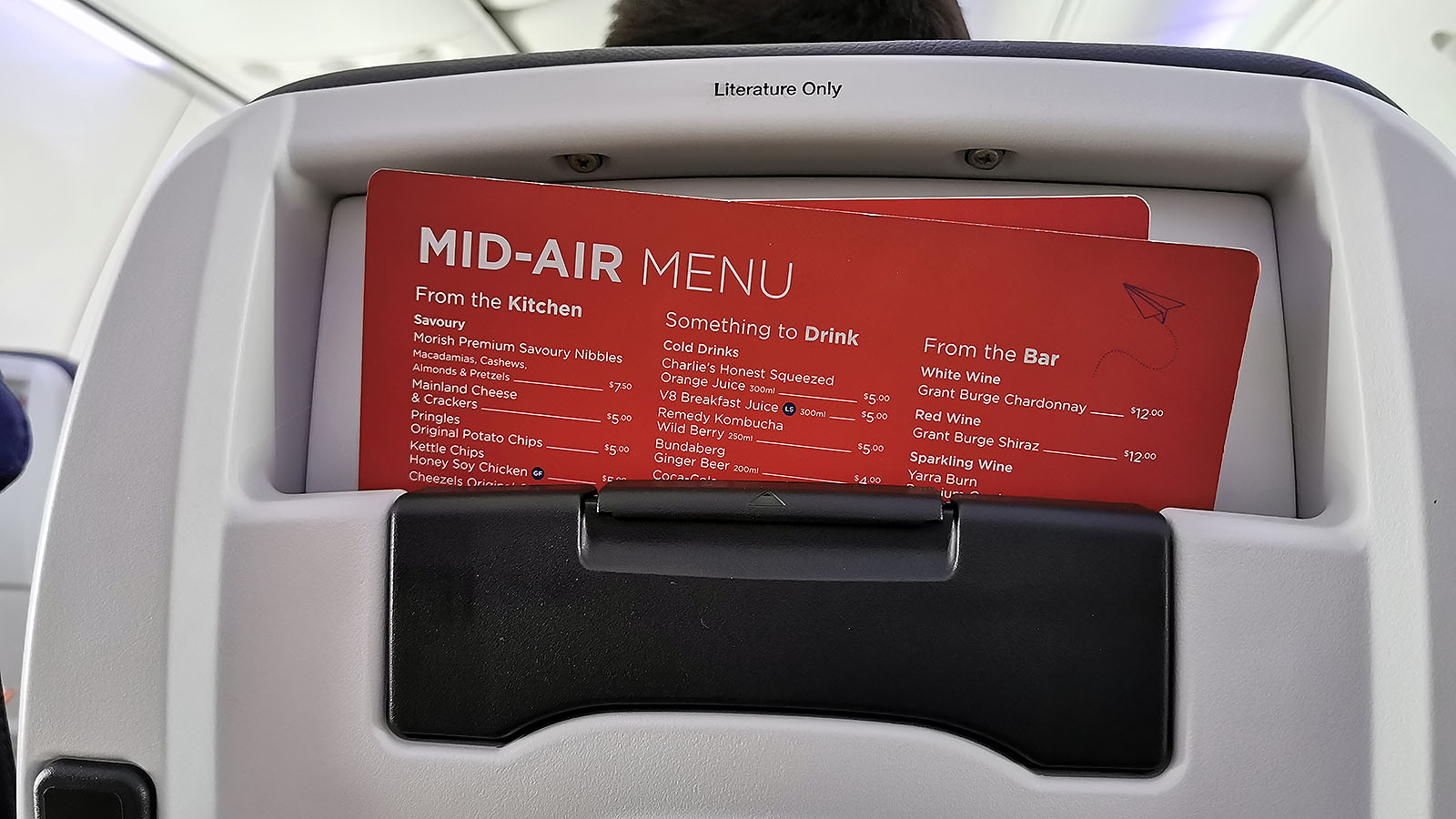 Virgin Australia Economy Class dining