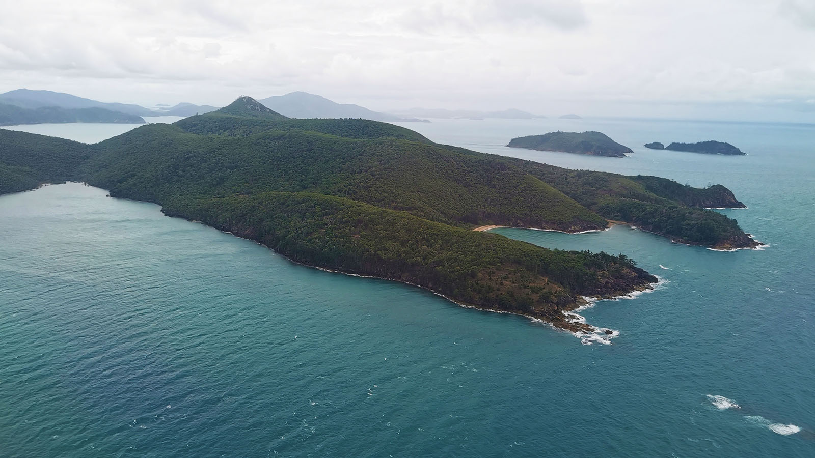 View of Hamilton Island from Virgin Australia Economy Class