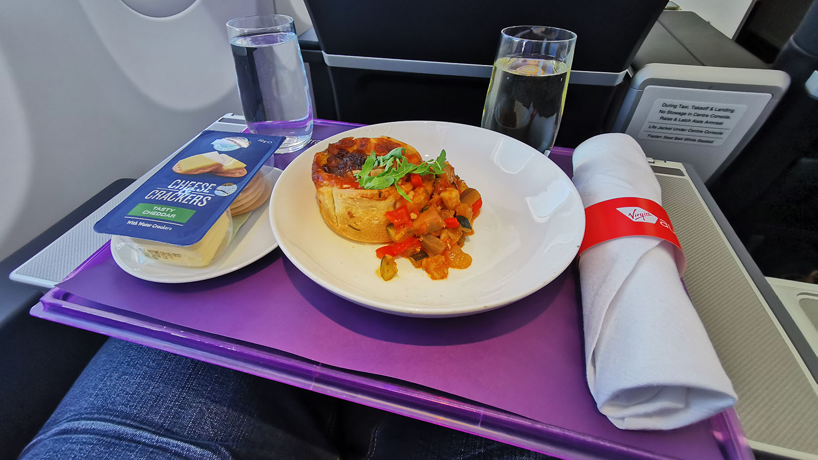 Virgin Australia Business Class dining