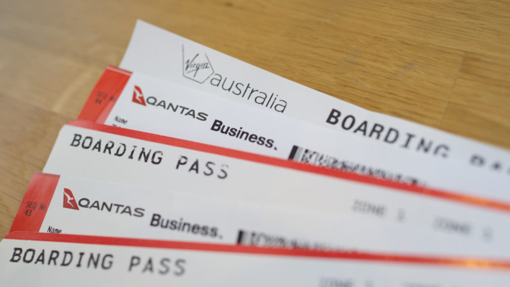 Qantas Virgin Boarding Passes
