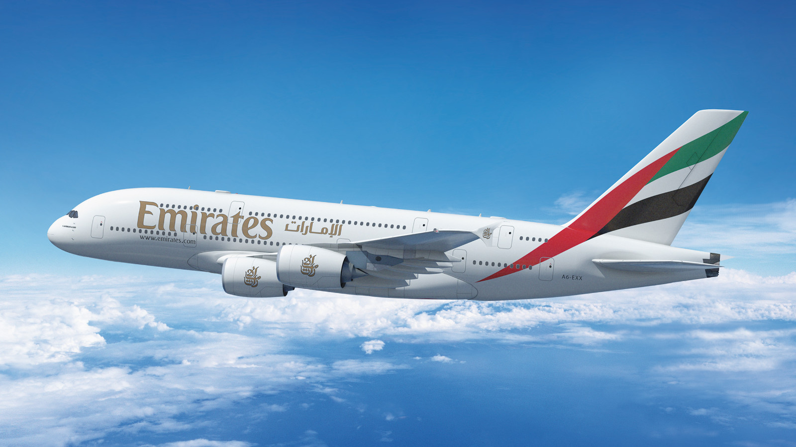Emirates A380 sky
