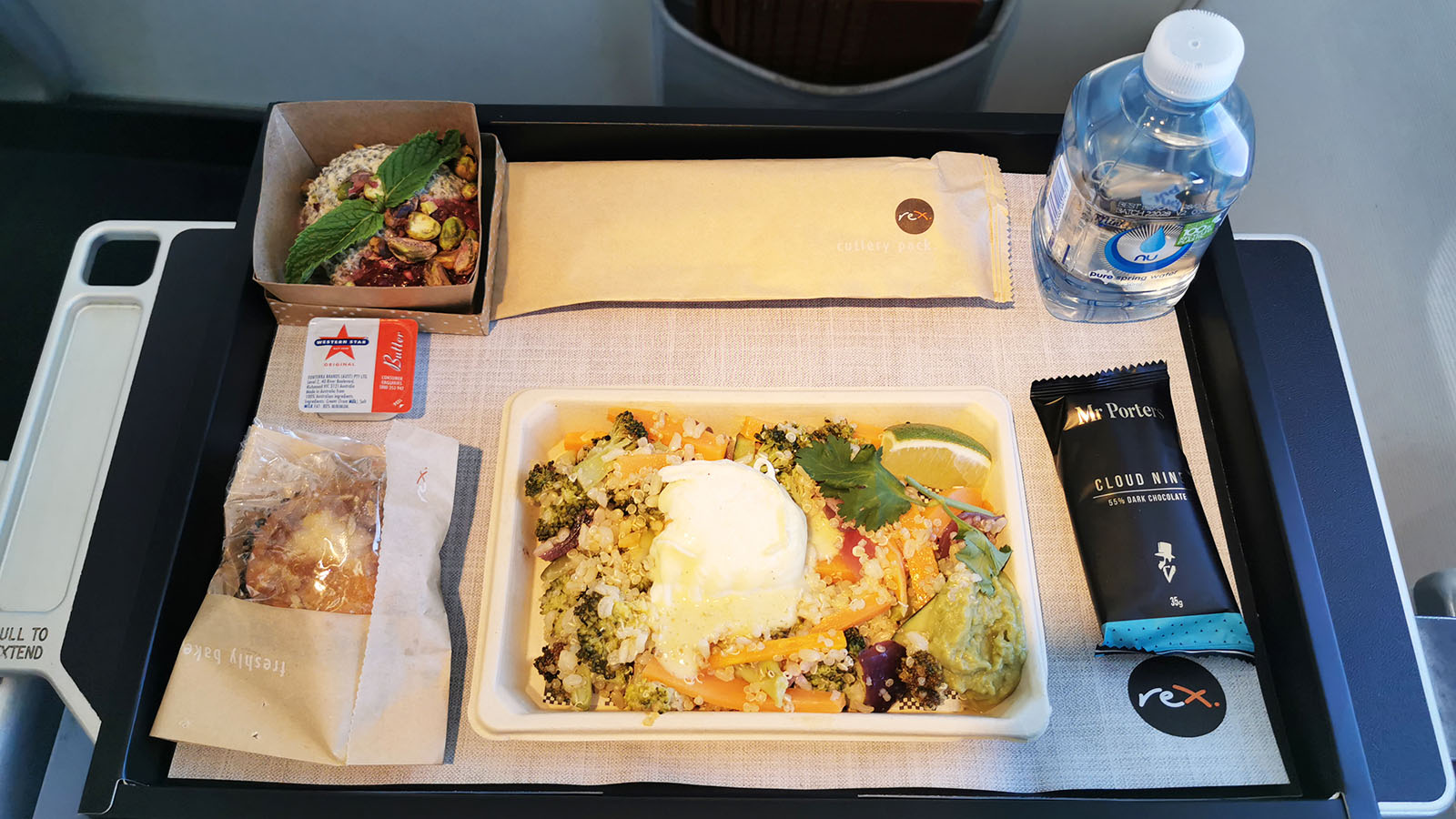 Rex Business Class dining