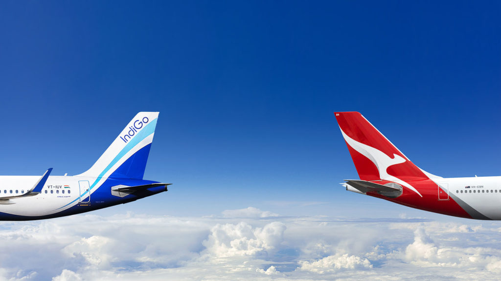 Qantas IndiGo tails