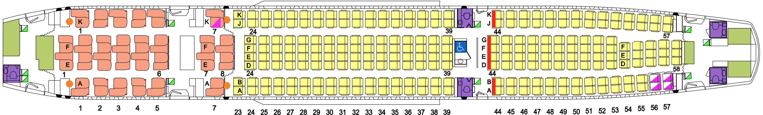 Qantas Airbus A330 seatmap