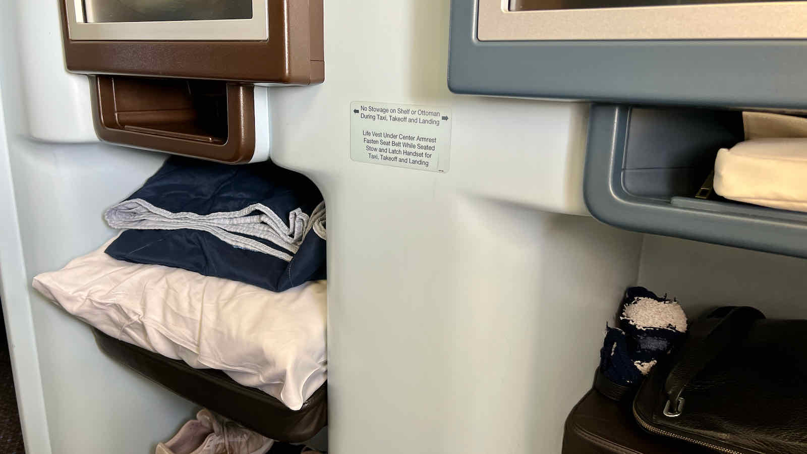 KLM Business Class doona and pillow