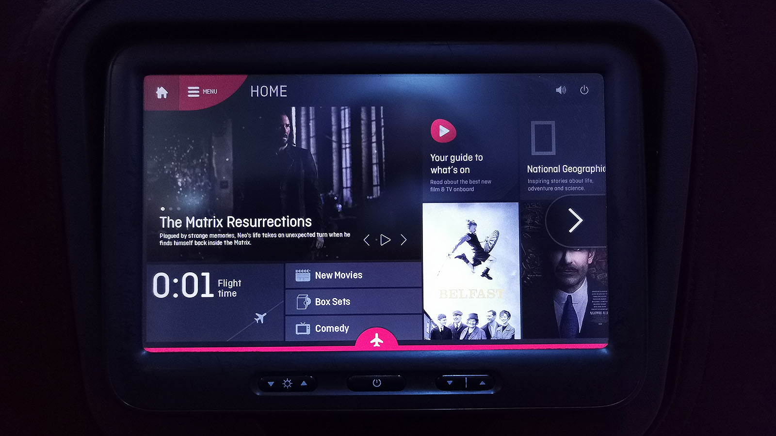 Qantas Boeing 737 Business entertainment