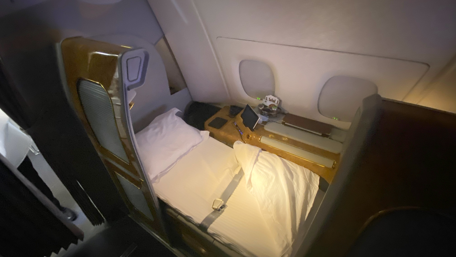 Emirates A380 First Class bed
