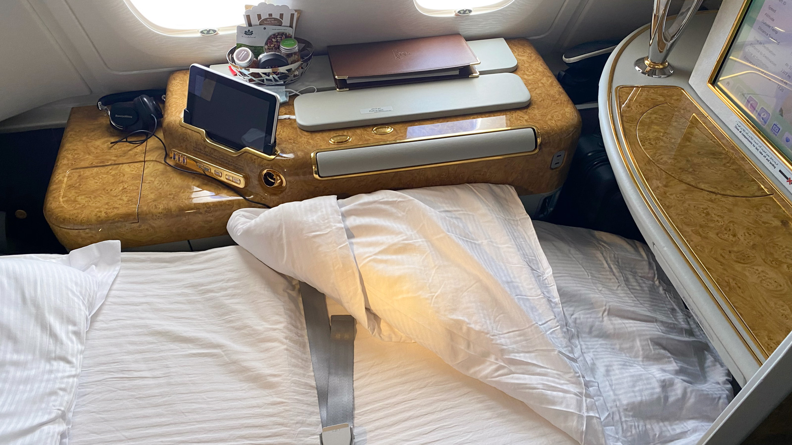 Emirates A380 First Class bed