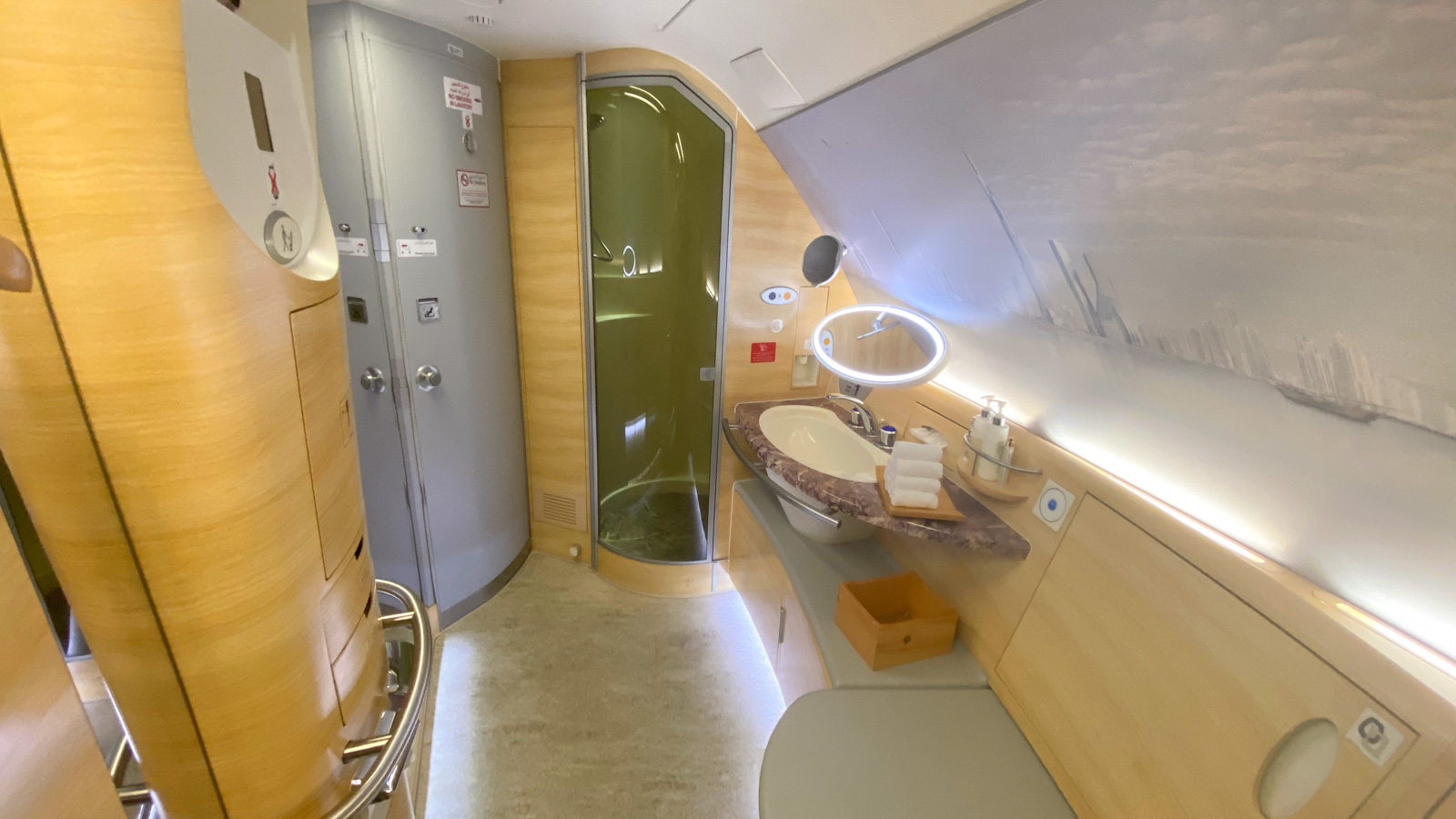 Emirates A380 First Class shower