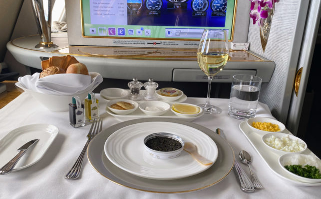 Emirates First Class caviar