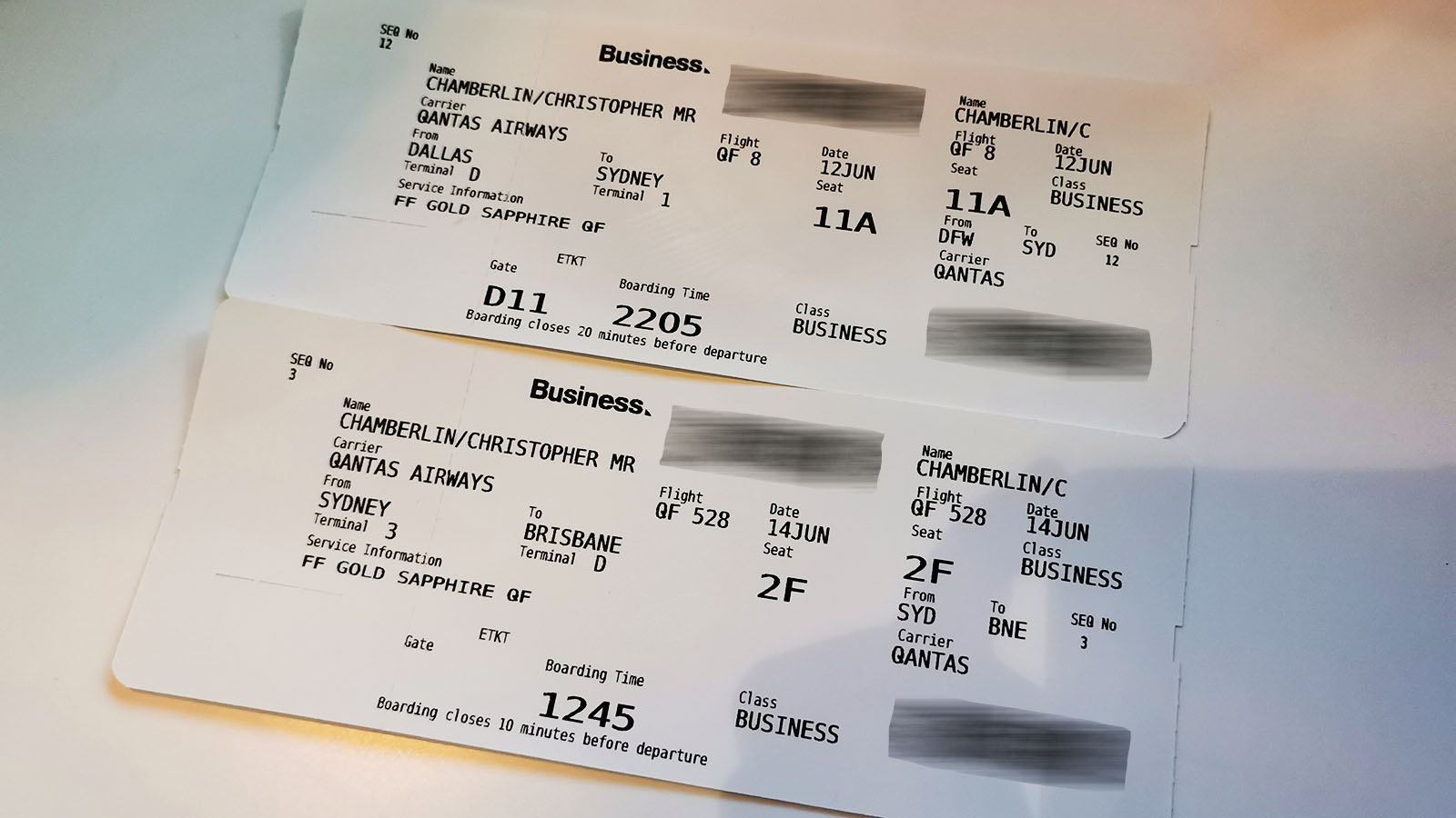 Qantas Boeing 787 Business