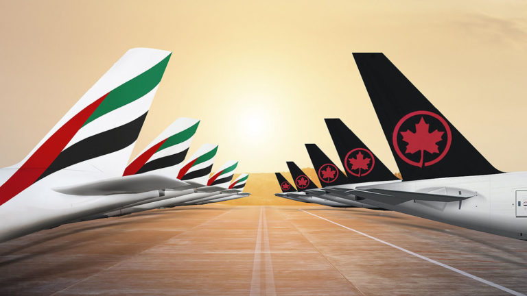 Air Canada and Emirates Tails